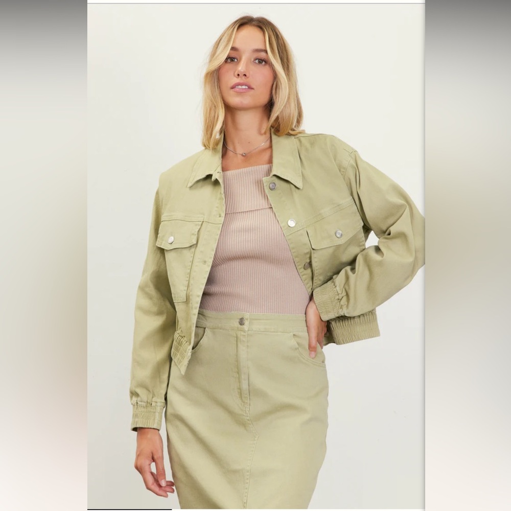 Washed cotton twill jacket